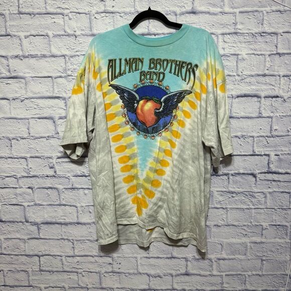 Vintage Allman Brothers Tie Dye T Shirt Liquid Blue Tag XXL - Picture 1 of 13